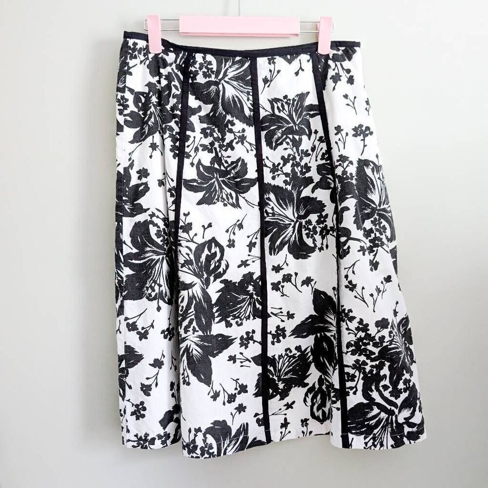 Vintage 90s Mix Nouveau Floral A-Line Skirt